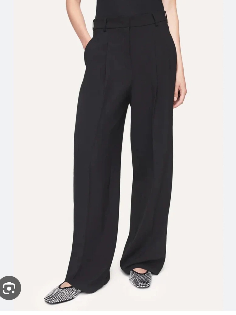 Cambio Wide-Leg Dress Pants in Black - Tailored Pleated Trousers